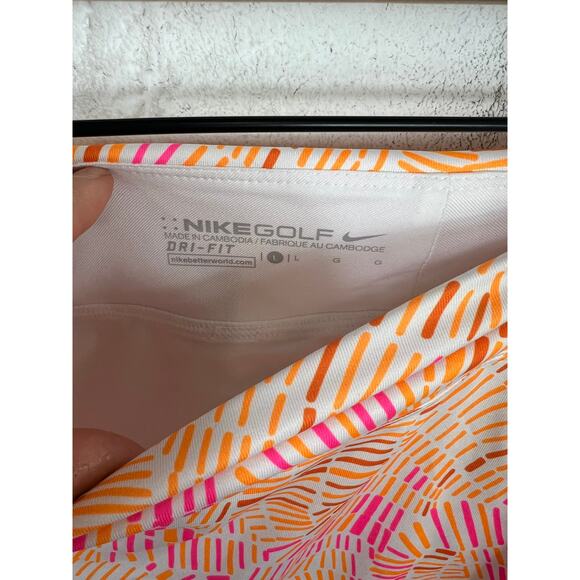 Nike Women's Bogalicious Print Golf Skorts Stretchy Pink Orange Size Large - Picture 2 of 5